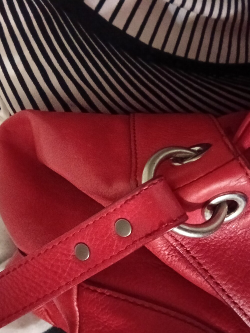 #F2 Fossil Long Live VTG Red Women's Shoulder Bag - Classic Hunter Hobo Style - Picture 13 of 15
